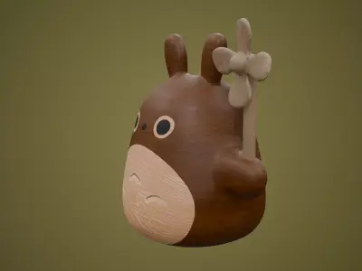 Totoro Windmill Ornament Low-poly 3D model