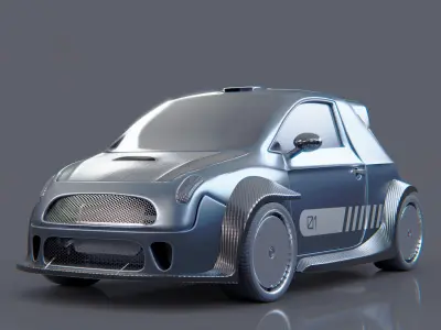 Pocket Rocket - game-ready car model Low-poly 3D model