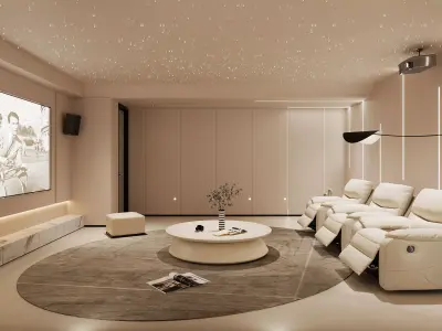 Luxury Home Cinema Interior Villa Theater 3Ds Max FBX 3D model 3D model
