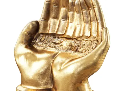 Decorative figurine of hands with Muslim inscription 3D model