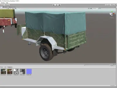 Car Trailer for Unity3D Low-poly 3D model