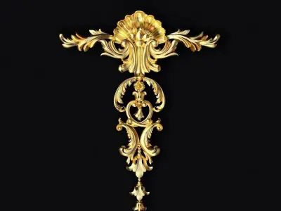 Central decor ornament for furniture 3D model 973