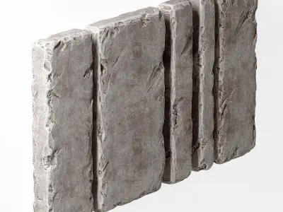 Slab stone wall n1 3D model