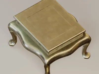  Antique brass table 3D model