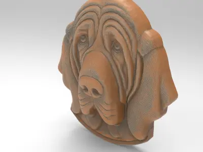 Bloodhound Dog Head Plaque 3D print model