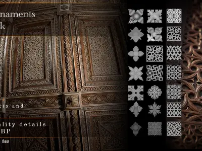 70 Gothic Ornaments Alpha Pack and 3D obj 3D model