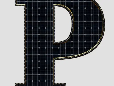 Solar Panel Letter - P 3D model