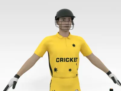 Cricket Batsman V4 3D model