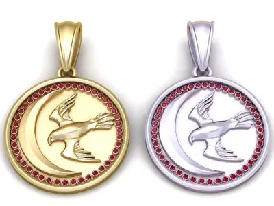 stunning gold pendant 3D print model