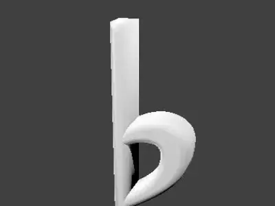 Flat music symbol Free 3D model