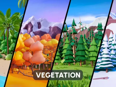 Vegetation Low-poly 3D model
