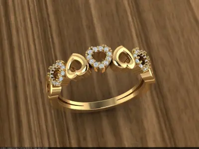 Diamond Jewelry Ring 3D print model 18