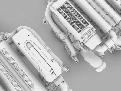 BUGATTI VEYRON ENGINE 3D print model