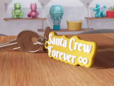 Santa Crew Forever Keychain - 461 3D print model