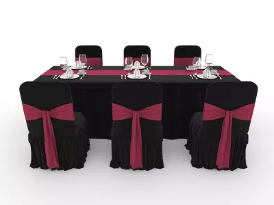 Banquet Table and Chair 127 3D model
