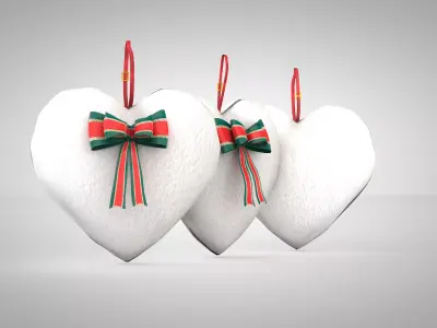 Pillow - Heart White 3D Model 3D model