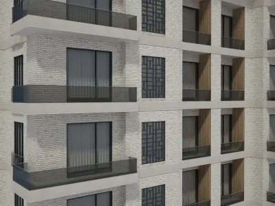 Apartment House with Interior 3D model