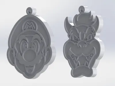 Mario Keychain Pack - 3D Print Model 3D print model