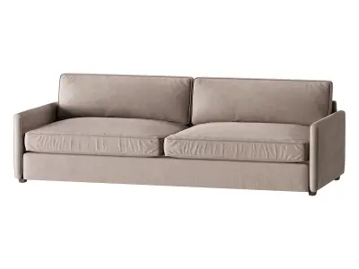 WHITE PERFORMANCE FABRIC SOFA 3D model