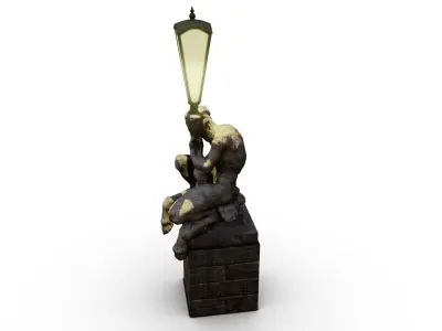 Faun with a Lamp Statue Free low-poly 3D model