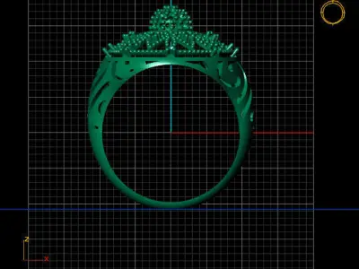 Women Stone Rings Diamond 3D print model 9