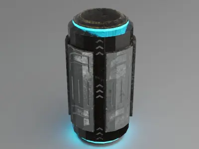 Game ready Low Poly PBR Sci-fi box - Box 1 of 5 Free low-poly 3D model