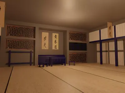 Karate Hall Low-poly 3D model