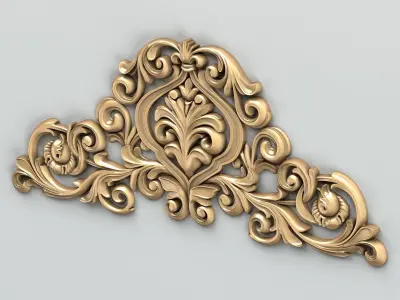 Carved decor central 009 3D model