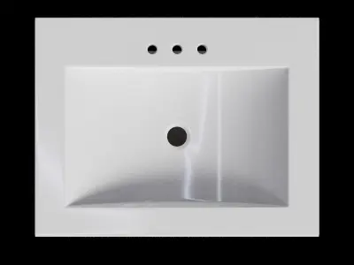 Free Standing Single Bathroom Vanity With Marble Top Low-poly 3D model