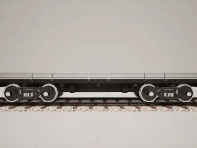 Animated game-ready Flatcar Low-poly 3D model