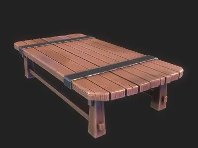 Table low-poly 3D model PBR Game ready For Unreal Engine Low-poly 3D model