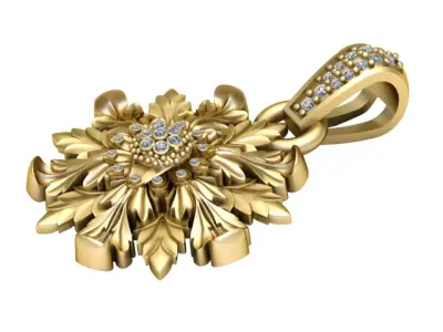 FLOWER LUXURY PENDANT 3D PRINTABLE MODEL 3D print model