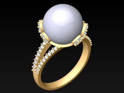 Pearl Ring - Womens Rings  - N832841 3D print model