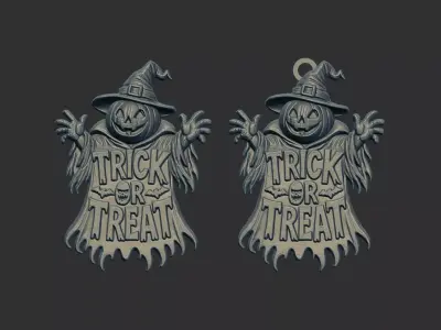 halloween trick or treat pumpkin cnc model  3D print model