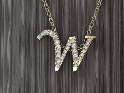 Jewelry Alphabet Pendant W 3D print model