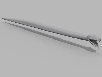 Green Emerald Boa Snake Shape 3D model