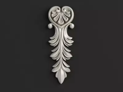 Carved decor vertical model 3D model
