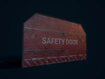 Safety Hangar Door Low-poly 3D model