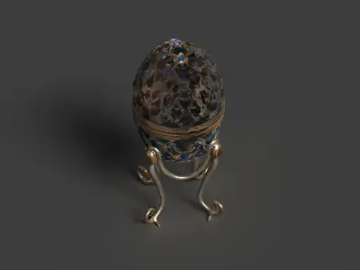Russian Faberge egg  Low-poly 3D model