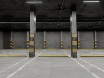 Parking empty garage 3D model