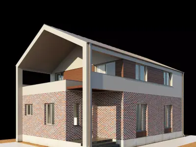 Modern house 01 3D model