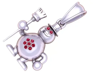 Snowman Shaped Jewelry Pendant 3D print model