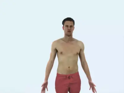 Virtue K Beach Animated Rigged Sports Man Low-poly 3D model