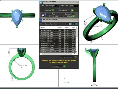 Engagement ring Lucia pear  3D print model