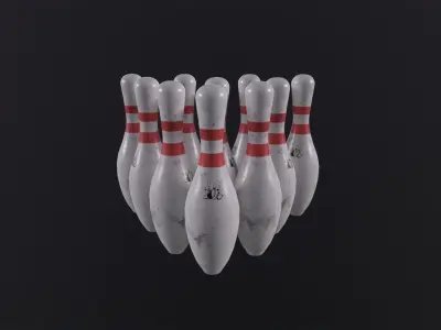  Old Bowling Pin 3D Model Low-poly 3D model