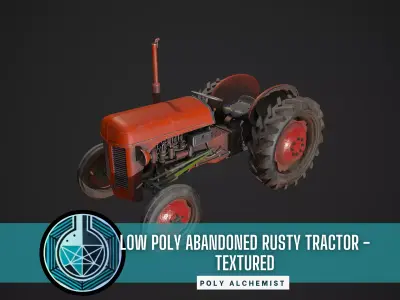  Abandoned Rusty Tractor - Textured  Low-poly 3D model
