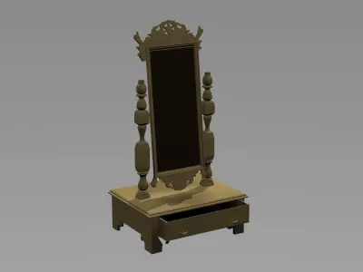 Mirror with drawer 3D model