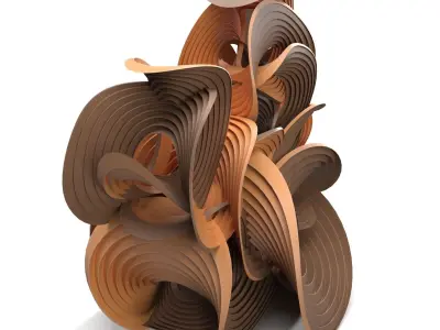 Erik Demaine Curved Crease Sculpture PBR 3D model