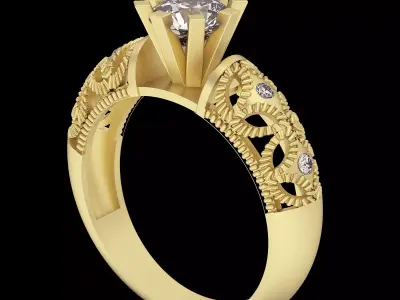 Lux ring silver gold jewelry printable 3D model 3D print model 13