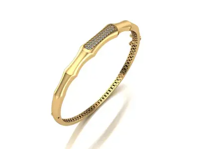 BAMBOO GOLD DIAMOND BRACELTE 3D print model